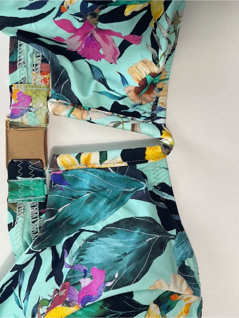 Nanette Lepore Women’s Aqua Tropical Floral Underwire Bikini Top Size 6 NWT